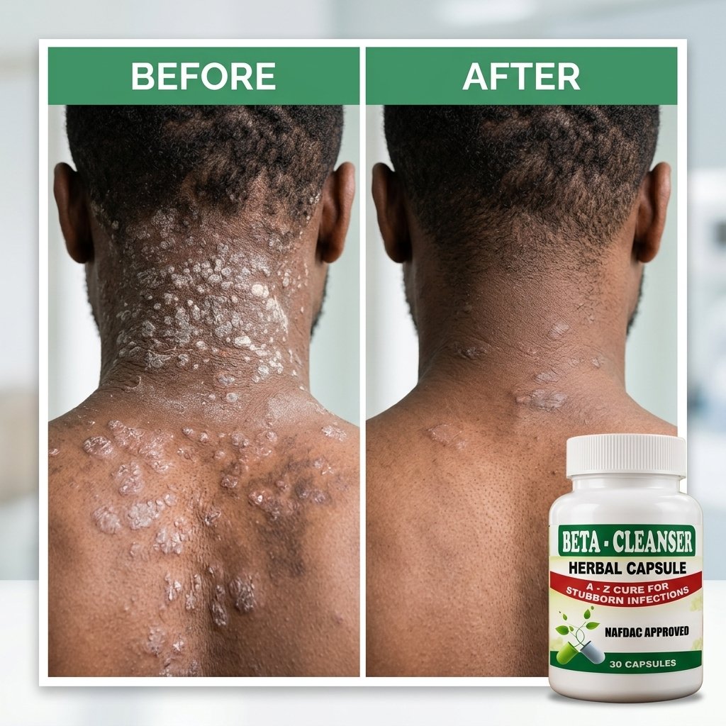 Man comparing skin health results